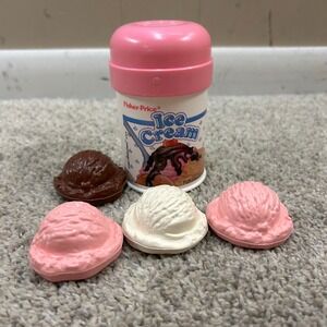 Fisher Price Ice Cream Toy Multicolor Vintage 1990 Fun Filled Carton Scoops